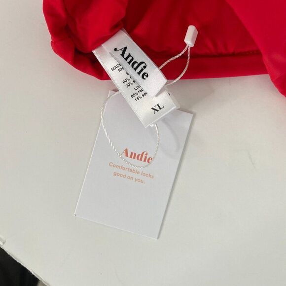 Andie The Bells Swim Bikini Top Women's XL Red Poppy Nylon Stretch Swimwear - Picture 8 of 9